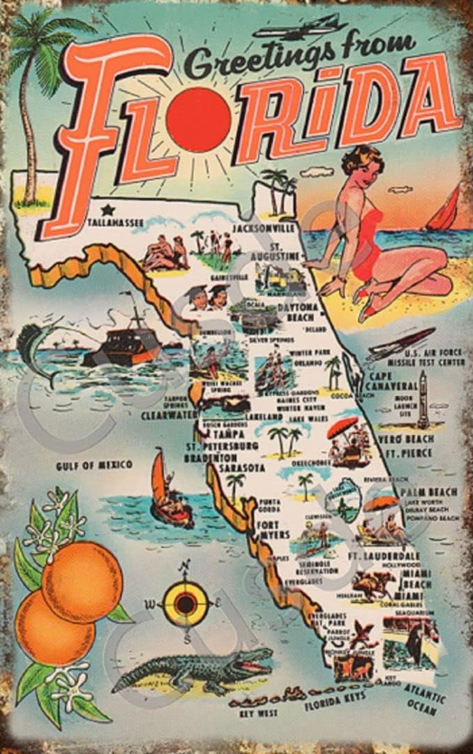Vintage Collectible Posters - ป้ายโลหะวินเทจ Cusde ปี 1954 พร้อมข้อความ 