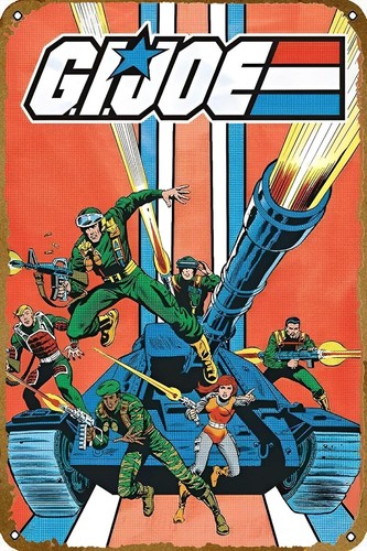 Vintage Collectible Posters - Gi Joe – โปสเตอร์รถถัง ของสะสมสไตล์วินเทจย้อนยุค ป้ายโลหะตกแต่งผนัง
