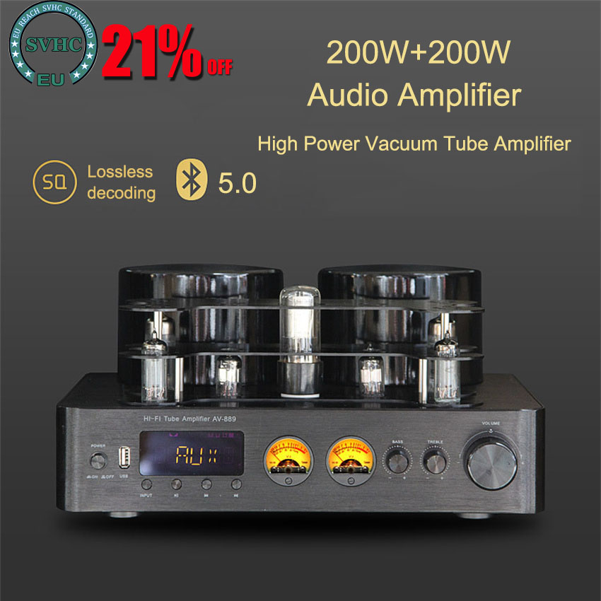 Tube Amplifier Part - เครื่องขยายเสียงหลอดพลังสูง200W + 200W เครื่องขยายเสียงบลูทูธ5.0ลำโพงวิทยุเครื่องขยายสัญญาณ coax/opt Power
