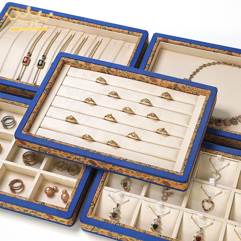 Vintage Collectible Jewelry - ถาดโชว์เครื่องประดับวินเทจสำหรับจัดแสดงจี้ สร้อยคอ แหวน และเครื่องประดับอื่นๆ สำหรับวางบนโต๊ะ