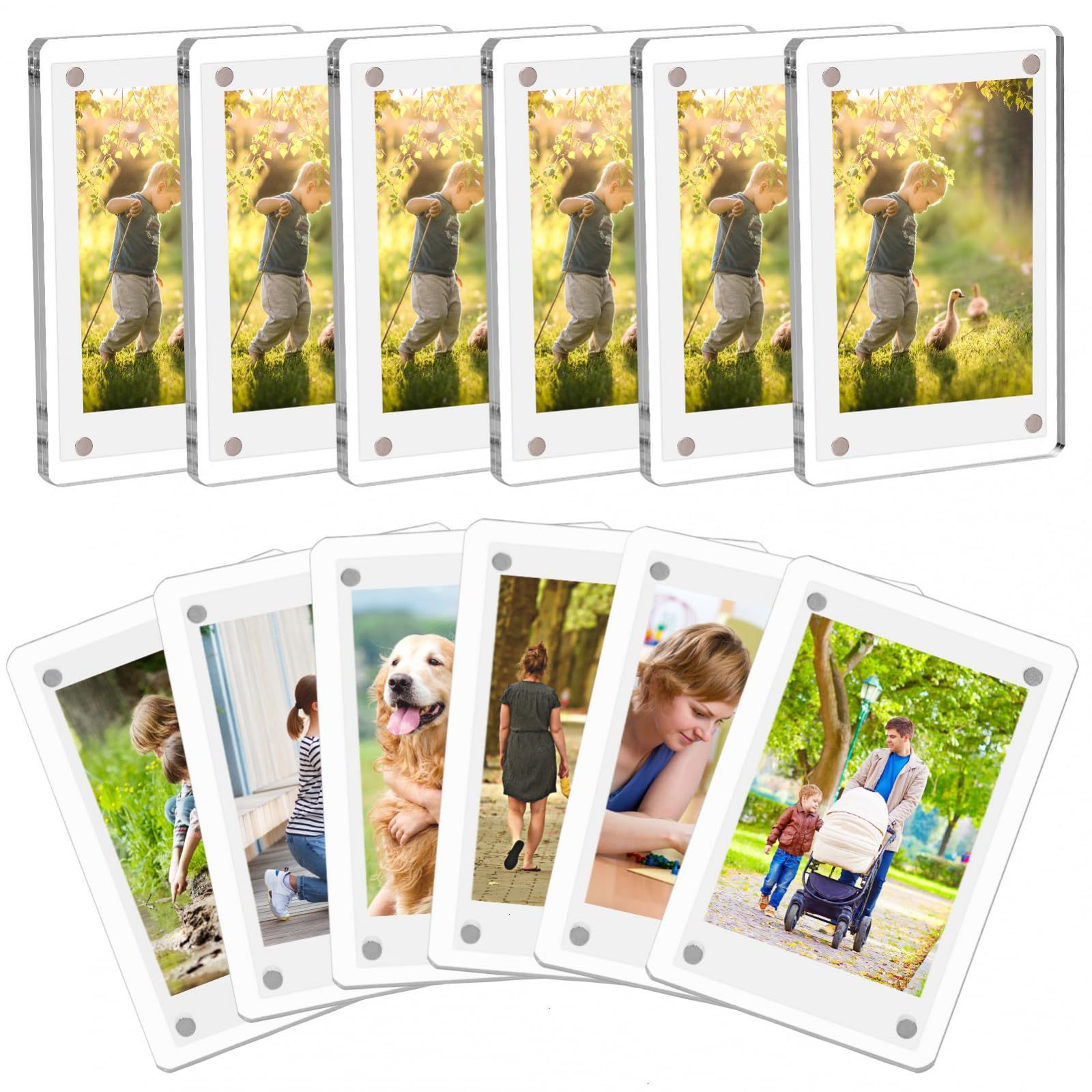 Instant Film Pack - 1-10 แพ็ค 3 นิ้วอะคริลิคตู้เย็นแม่เหล็ก 2 ด้านกรอบรูปสำหรับฟูจิฟิล์ม