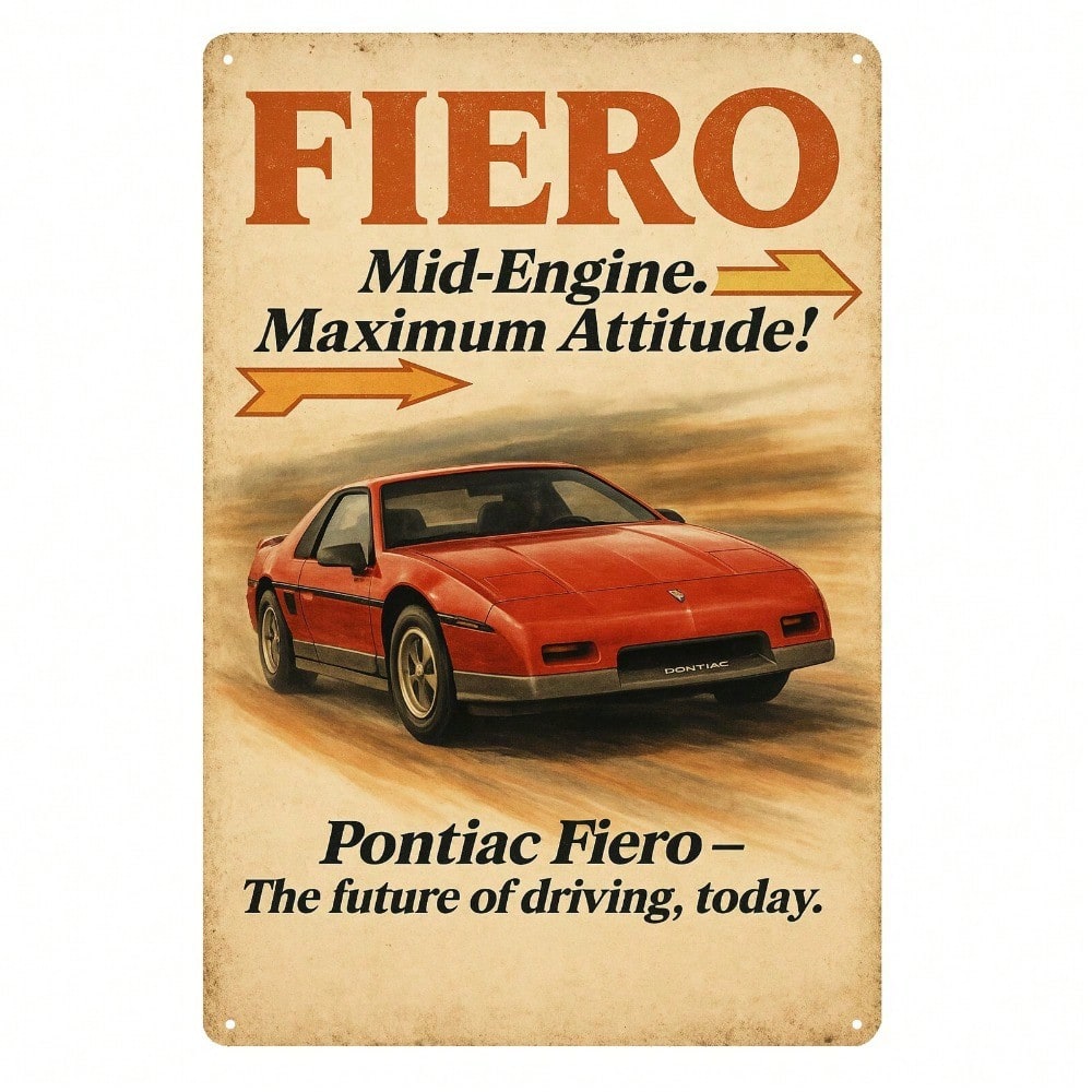 Vintage Collectible Posters - ป้ายโลหะวินเทจ VSKFRS ขนาด 20x30 ซม. ลายรถปอนเตィแอค