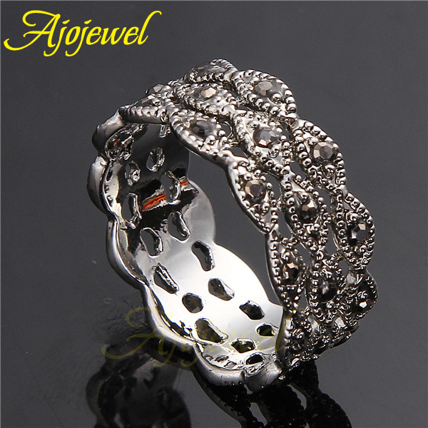 Ajojewel แหวนพลอยเทียม3ชั้นสีด - Vintage Collectible Jewelry บทวิจารณ์และราคา