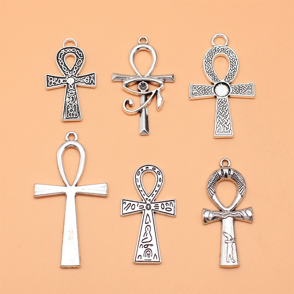 6ชิ้นกุญแจสีเงินโบราณของชีวิตค - Vintage Collectible Jewelry บทวิจารณ์และราคา