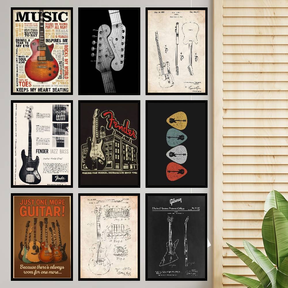 คอลเลกชันกีตาร์ศิลปะกาวในตัวโป - Vintage Collectible Posters บทวิจารณ์และราคา