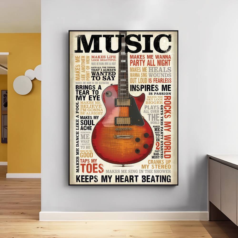 คอลเลกชันกีตาร์ศิลปะกาวในตัวโป - Vintage Collectible Posters บทวิจารณ์และราคา
