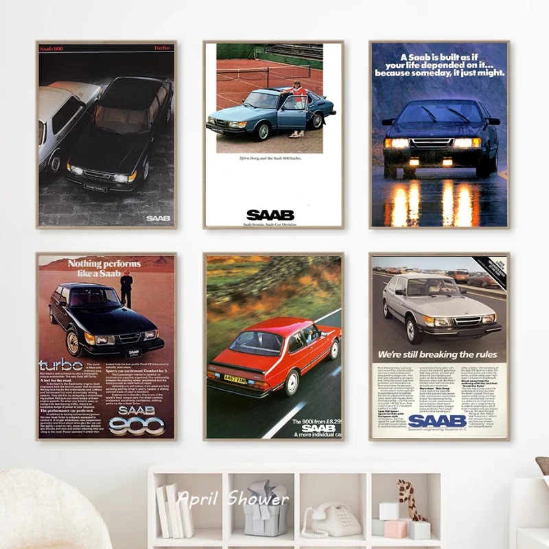 Saab 900เทอร์โบวินเทจคลาสสิกโป - Vintage Collectible Posters บทวิจารณ์และราคา