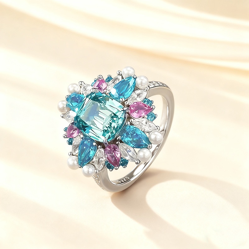 แหวนค็อกเทลประดับพลอยสีรุ้ง รุ - Vintage Collectible Jewelry บทวิจารณ์และราคา